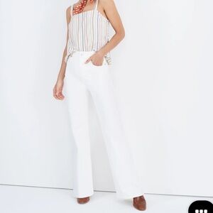 Madewell White 11” High Rise Flare Jeans Size 29 Stretch Gently Used